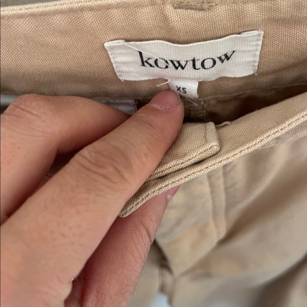 Kowtow faculty pants khaki pleated trouser XS - Picture 2 of 4
